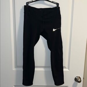 Nike Black Performance Leggings with Reflective Swoosh
